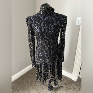 BCBG Elegant Black Lace Mini Dress